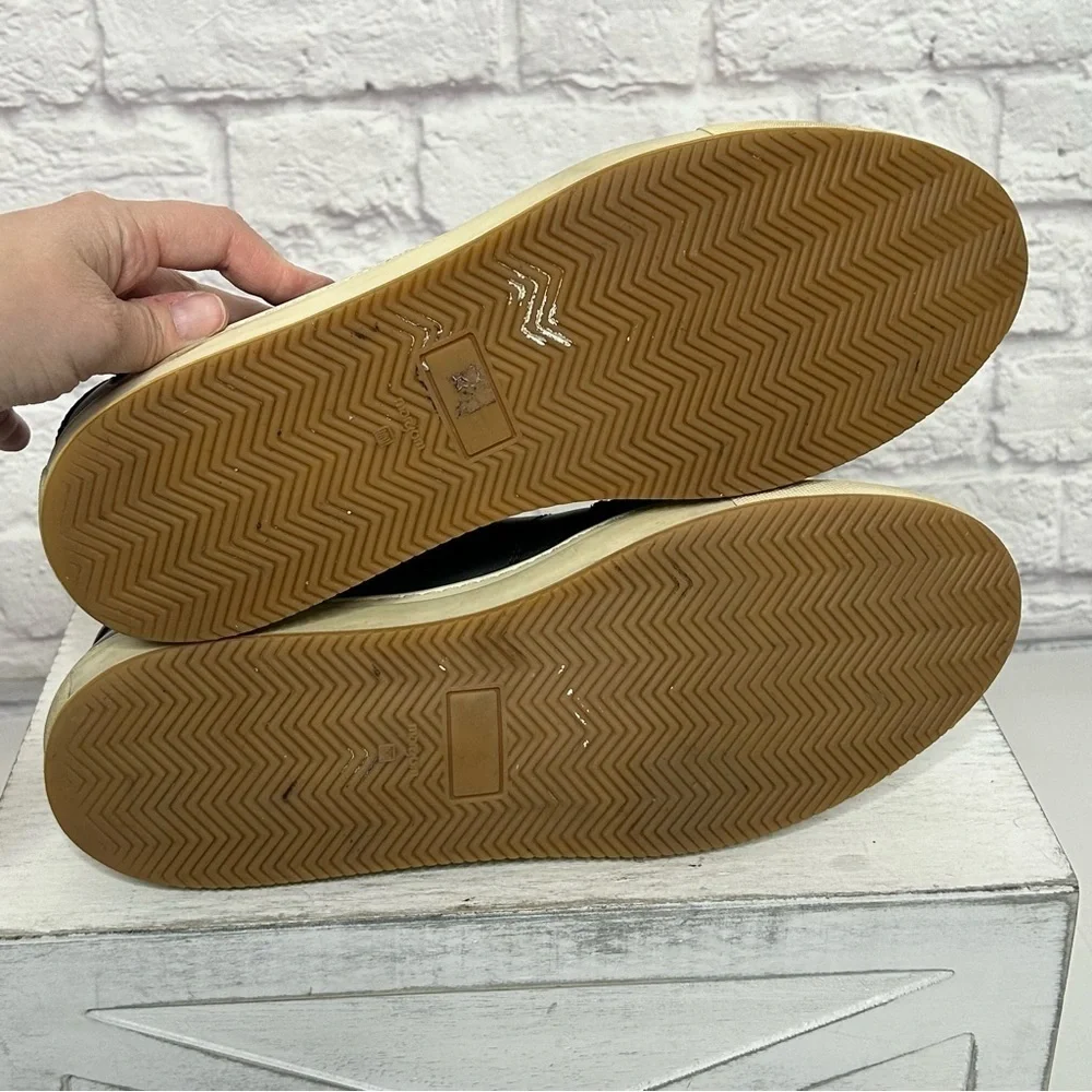 Greats Brooklyn Court Sneaker in Black Dark Shadow Leather